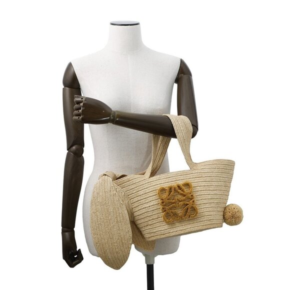 LOEWE Bunny Basket Bag Raffia Natural/Yellow A223S18X01 - Picture 3 of 13